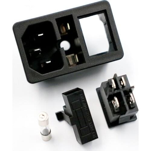1PC Rocker Switch Fused IEC 320 C14 Inlet Power socket Light/NO light Switch Connector Plug Connector with 10A fuse