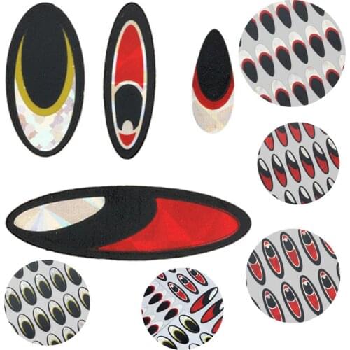 100pcs 3D Simulation Eyeball Fishing Lure Bait Flash Flat Stickers Back Glue Fisheye Realistic Artificial Fish Eyes Lures Iscas