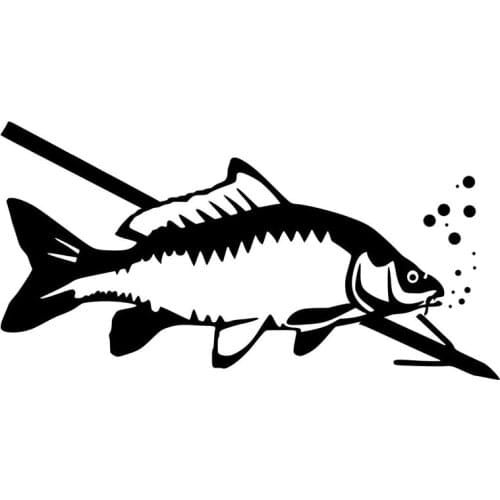 18.3CM*9.5CM Fashion Fishing Vinyl Decal Car Sticker Black/Silver Decor S9-0705