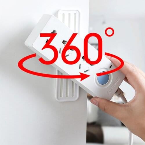 2 Set Rotatable power strip holder router wall bracket punch-free remote control Storage organizer hanging rack wall shelf