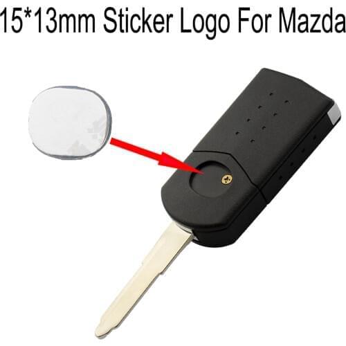 2PCS/LOT 15*13mm Car Key Shell Sticker Logo For Mazda Emblem Badge Oval Aluminum DIY Car Key Logo
