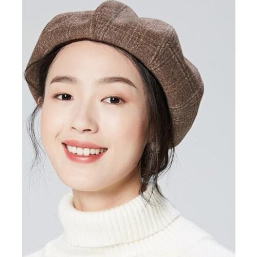 2020 Autumn Winter Hats for Women Solid Plain Octagonal Newsboy Caps Men Ladies Casual Wool Hat Winter Beret Women Painter Cap