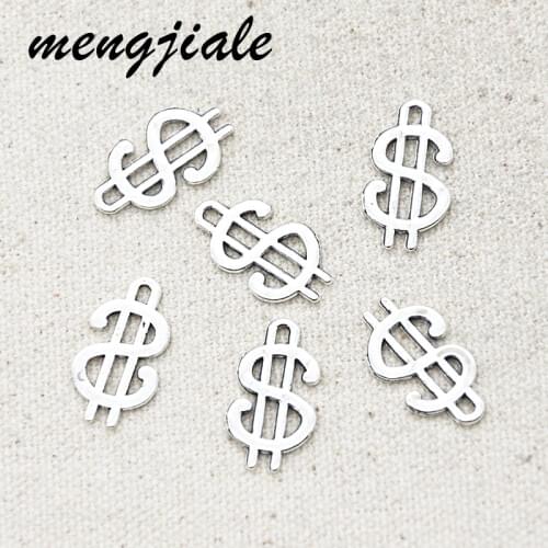 30pcs Wholesale Antique Silver Dollar Charms Alloy Metal American Money Pendants For DIY Jewelry Accessories Makings 21*12mm