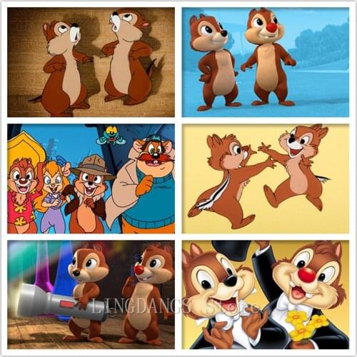 5D DIY Full Drill Diamond Painting Disney Cartoon Squirrel Chip 'n' Dale Diamond Embroidery Mosaic Handmade Art Home Decor Gift