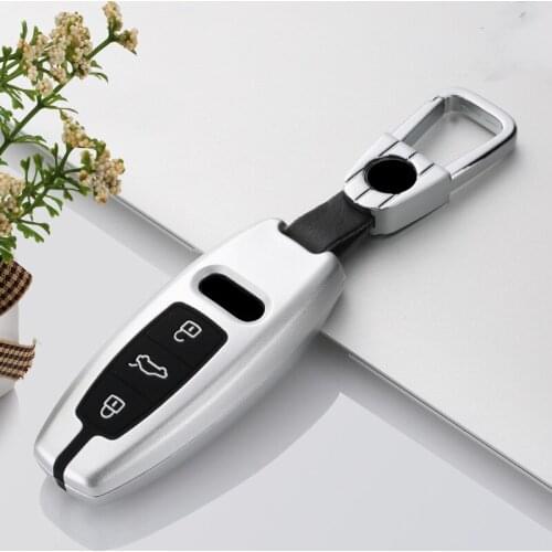Aluminium Alloy Silicone Car Remote Key Case Fob Cover For Audi A6 C8 A7 A8 Q8 2018 2019 Car Styling Car Accessories