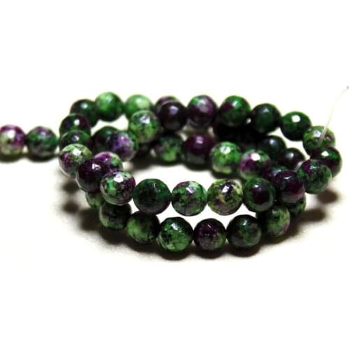 Wholesale 8 mm Faceted dye Color Epidote Natural White Stone Beads For Jewelry Making DIY Bracelet Necklace Strand 15