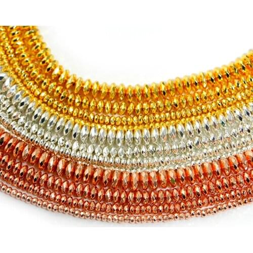 Rose Gold Rondell Hematite Beads Natural Stone Beads For Jewelry Making 3mm 4mm 6mm 8mm Spacer Beads Diy Bracelet Jewelry