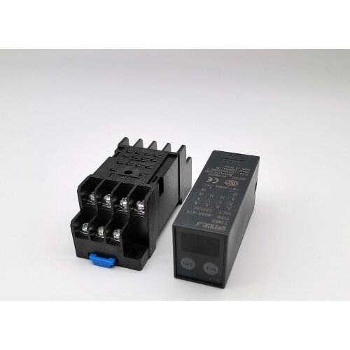 Digital time relay 0.1s-990h power on delay off cycle delay multi mode DC24V AC 220V H3Y-4 with base socket