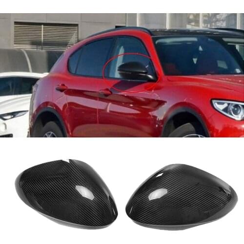 For Alfa Romeo Giulia Stelvio 2017 2018 2019 2020 Car Real Carbon Fiber Side Rear View Mirror Cover Trim Rearview Mirror Sticker