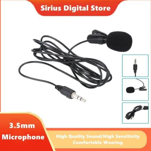 Mini Microphone 3.5mm Jack External Clip-on Lavalier Universal Compatible Smartphone Computer Interview Use Portable Microphone