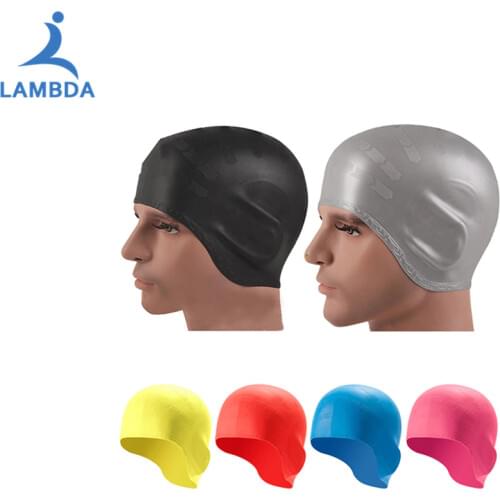 New Ear Swimming Hat Waterproof Caps For Summer Water Sports Man Woman Boys&Girls Elastic silicon Swim Cap