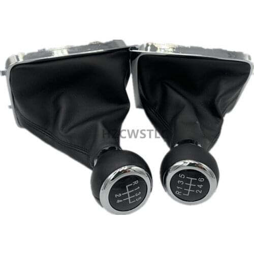 New For VW Passat B6 5 6 Speed Gear Head Black Shift Knob Gear Knob Boot Gaiter Frame