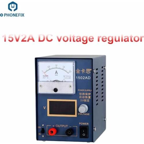 PHONEFIX Mini Digital Adjustable DC Power Supply 15V 2A Switching Power Supply 110v/220v for Laptop Tablet Mobile Phone Repair