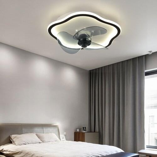110V/220V Ceiling Fan Light Led Invisible Bedroom Childrens Modern Living Room Indoor Decorative Lighting With Remote Control