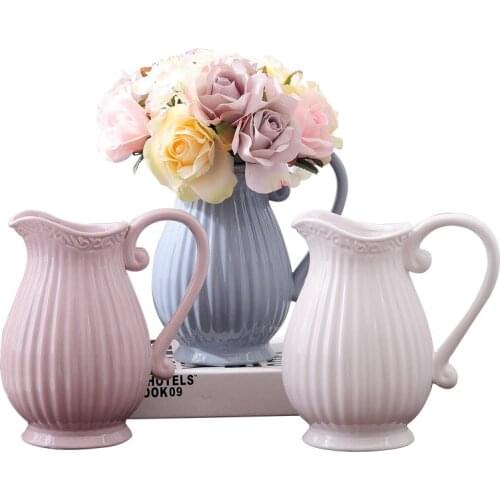 Modern ceramic wedding decoration vase white ceramic artificial vase home christmas new year decoration WF