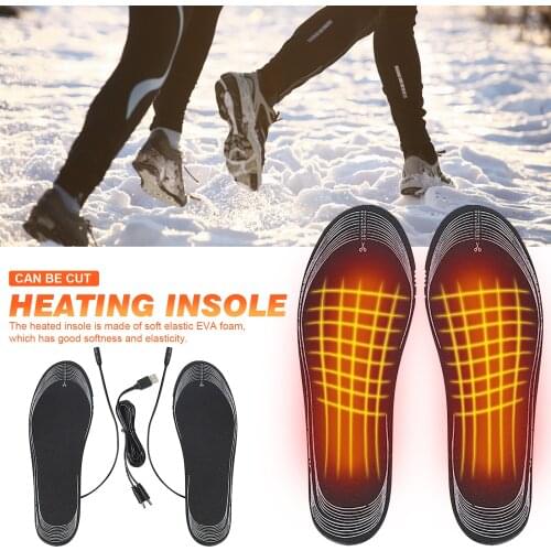 Men Women USB Electric Heating Insole Washable Multifunctional Foot Warmer Sock Pad Mat For Outdoor Skiing Hunting Camping