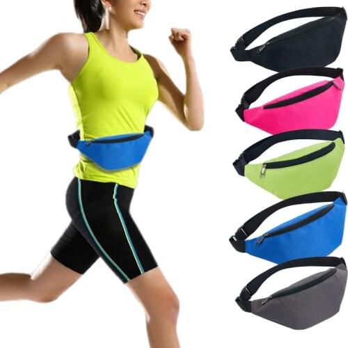 Outdoor Sports Hip Pouch Casual Unisex Solid Fanny Pack Waterproof Waist Bag Men Women Hiking Cycling Running Bum Bag 7 Colors