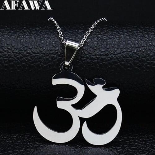 2021 Buddha Lotus Mala Yoga Chakra Stainless Steel Necklace Women Silver Color Necklaces Pendants Jewelry Gift colgantes N19919