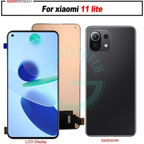 AAA Quality 6.55" For Xiaomi 11 lite Mi 11 lite LCD Display Digitizer good Touch Screen Assembly For Xiaomi Mi11 lite back cover