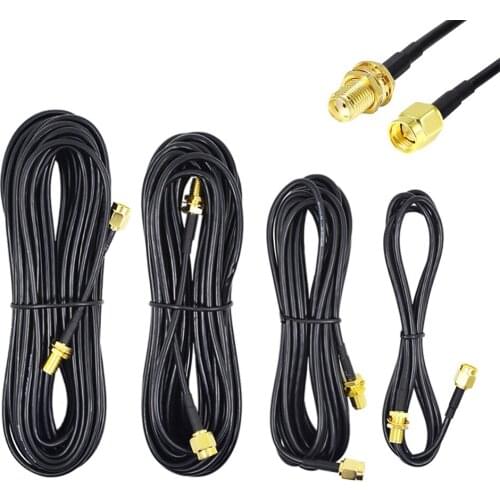 1M 1.5M 3M Extension Cables SMA Male to Female Coaxial Extension Cable WiFi Router Antenna Aerial Copper Plated Gold Cable