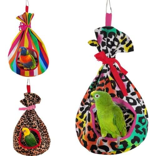 1PC Parrot Hammock Cotton Bed Round Small Pet Sleeping Hanging Pocket Bag Funny Bird House Cage Accessories Pet Supplies