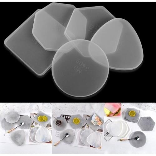 1Pcs Geometry Shape Coaster Resin Silicone Mold Round Pad Casting Molds DIY UV Epoxy Resin Craft Home Decoration Handmade Tools