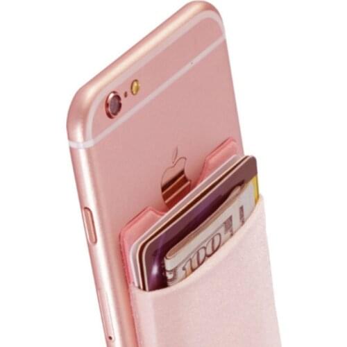 2019 Elastic Lycra Adhesive Cell Phone Sticker Pocket Wallet Case Card Holder Women Fashion ID Credit Card Holder #ttt