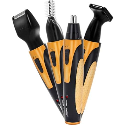 4 In 1 Portable Rechargeable Nose Ear Hair Trimmer Set Wireless Men Cutter Beard Shaver Face Eyebrow Nose Hair Removal Device