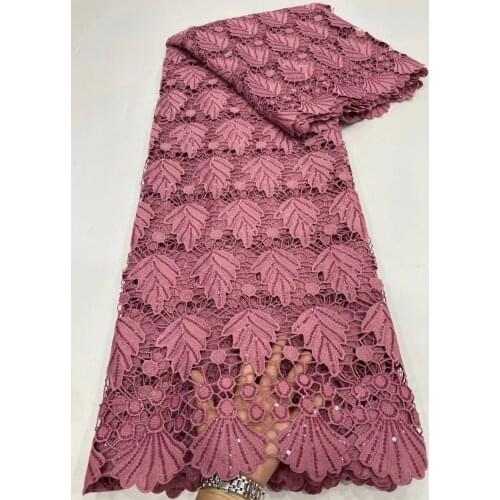 5yards/pc) 2021 Newest plain color African guipure lace soft cord lace fabric with sequins embroidery for party dress WZZ033