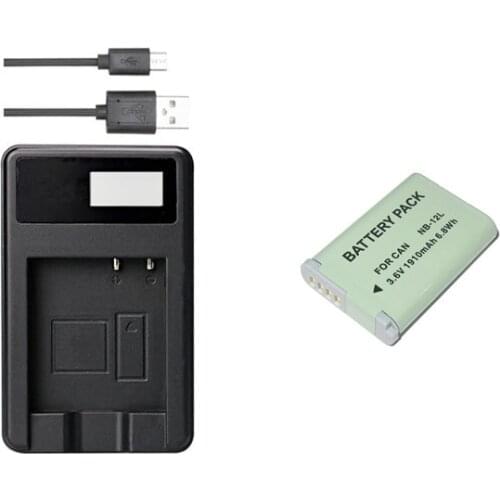 NB-12L, NB12L 12L Battery + USB Charger for Canon PowerShot G1 X Mark II, G1X Mark 2 N100 Cameras and VIXIA Mini X