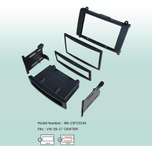 Car Fascias 2 Din Audio Panel Frame Dash Kit For Crafter 2008 2009 2010 2011 2012 2013 2014 2015 2016 2017
