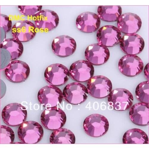 Free Shipping! 1440pcs/Lot, ss6 (1.9-2.1mm) High Quality DMC Rose Iron On Rhinestones / Hot fix Rhinestones