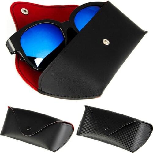 Fashion PU Leather Glasses Case for Men Women Portable Fold-able Glasses Box For Eyeglass oversize Sunglasses