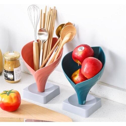 Home Decoration Chopsticks Cage Fruit Baskets Kitchen Storage Container Plastic Funnel Drain Rack Multifunction Room Organizer