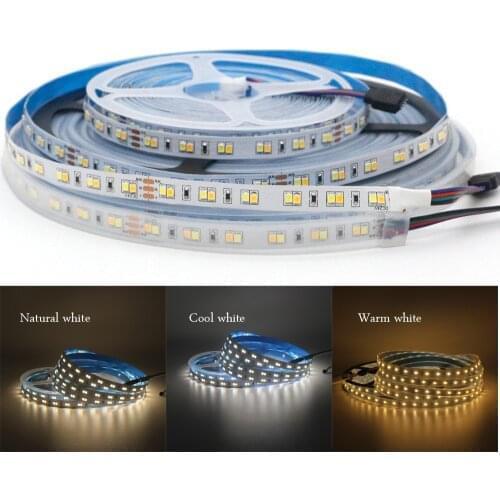 5m 10m 24V Double Color 2835 LED Strip light CRI 90 120leds/m Flexible Tape CW/WW Dual White Color Temperature Adjustable CCT