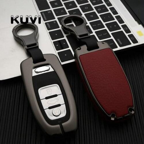 Alloy Leather Car Key Protection Cover for Audi A4L A5 A6 A6L Q5 S5 S7 Protect Shell Car Styling Electroplating Case Covers
