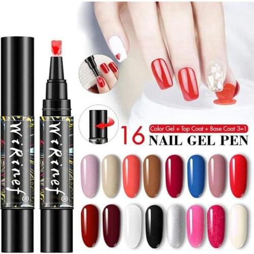 Best Selling 5PCS One Step Semi-Permanent Nail Polish Pen, Rotating Glue 3 In 1 Nail Gel Pens Nail Polish Glue Nail Pen