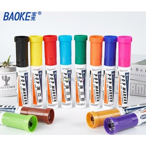 Baoke Marker Pen, 12 Color Set,alcoholic Pop Pen, Art Markers, Advertisement Pen Poster Pen,Available in 5 types