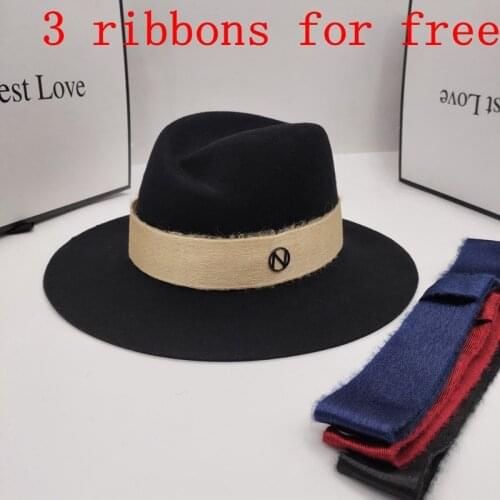 2020 new winter wool hat for men and women homburg socialite party felt Panama hat with 3 ribbons for free many colors fedoras