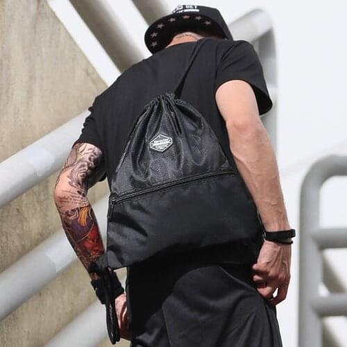 New Drawstring Drawstring Backpack Fashion Men and Women Outdoor Light Travel Shoulder Bag Simple Casual Sports Gym Bag
