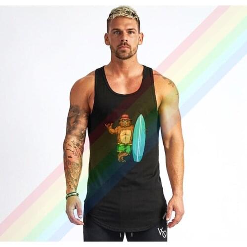 Surfing Concept Posters Shaka Brand Gym Clothing Bodybuilding Cotton Tank Tops For Men Summer Singlet Sleeveless Plus Size