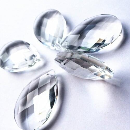 12pcs/lot 38*22mm Clear crystal glass pendants for chandeliers crystal prisms for lighting accessories decoration