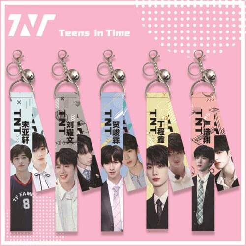 POP Group TNT Teens In Times Keychain JIAQI MA YAXUAN SONG YAOWEN LIU Ribbon Pendant Keyring Bag Accessories Fans Gifts B77