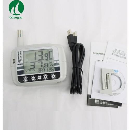 Temperature& RH% Logger USB LCD Hygrometer, AZ8808, Wall-Mounted Datalogger Indoor Air Quality Monitor