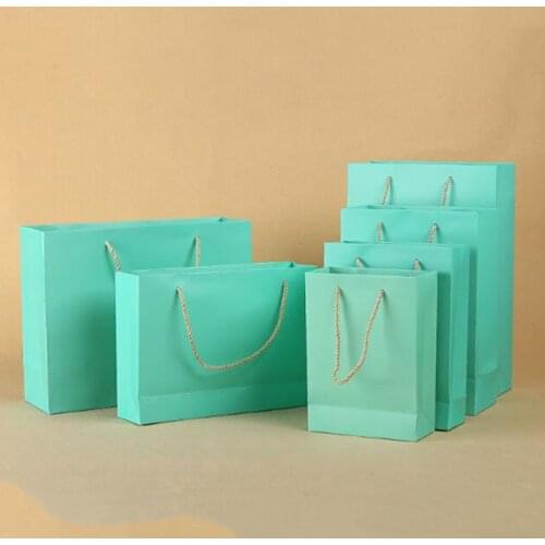 Blue Color Paper Bag 100PCS/LOT Gift Bag Packaging Bag 6 Size Available Can Printing LOGO