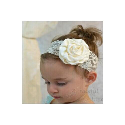 Yundfly Vinatge Rose Flower Headband Wide Band Lace Hairband Soft Elastic Hair Band Kids Headwear