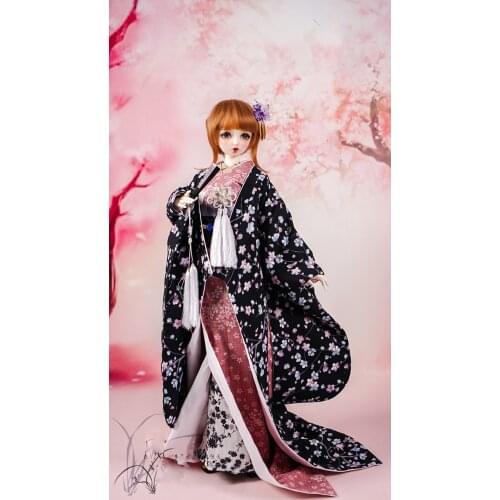 1/4 1/3 BJD Clothes Japanese Ancient Costume Kimono Hanfu Outfit for BJD/SD MSD Girl ID72 80cm Strong Uncle Doll Accessories 186
