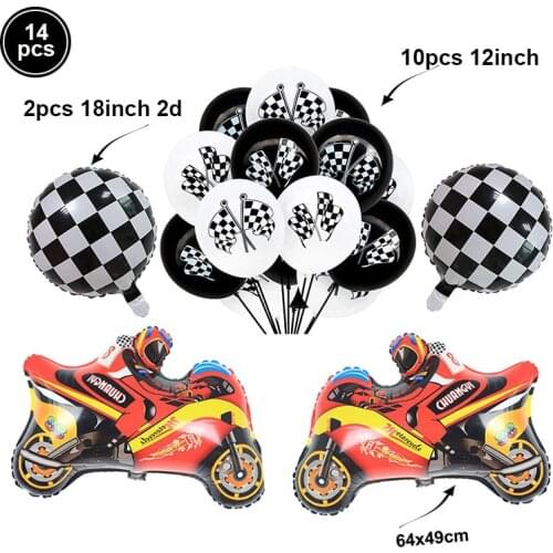 1Set Racing car Ballon Inflatable Helium Aluminum Foil Balloons Racing Theme Party Boy Happy Birthday Supplies Baby Shower Favor