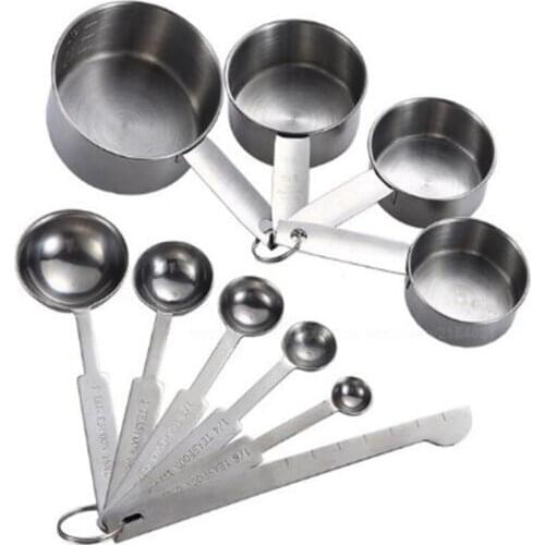10Pcs Measuring Cups Premium Stackable Tablespoons Measuring Spoon Set Stainless Steel Measuring Cups and Spoons Set