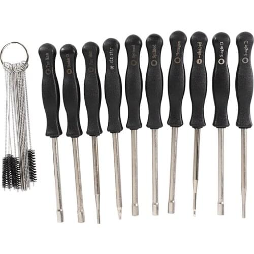 10 Pcs Tune up Carburetor Adjusting Screwdriver Tool Kit with Carb Cleaning Needles Brushes for Walbro Zama Ryobi for Stihl Echo